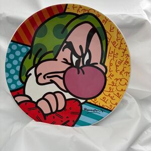 Disney Britto Grumpy Plate 8.5” 2011 Pop Art Collectible Dish